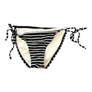 Xhilaration Black White Striped‎ Side Tie Bikini Bottoms XS